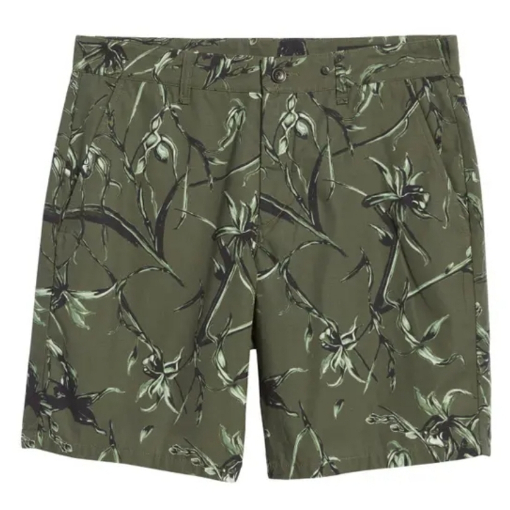 Rag And Bone Mens Perry Printed Ripstop Shorts Army Floral Size 29 NWT